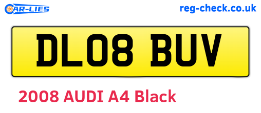 DL08BUV are the vehicle registration plates.