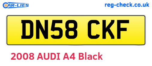 DN58CKF are the vehicle registration plates.