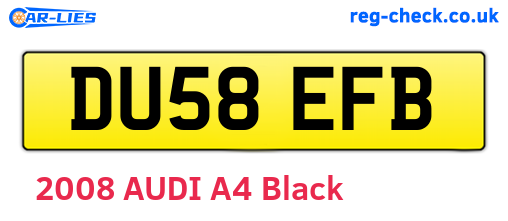 DU58EFB are the vehicle registration plates.