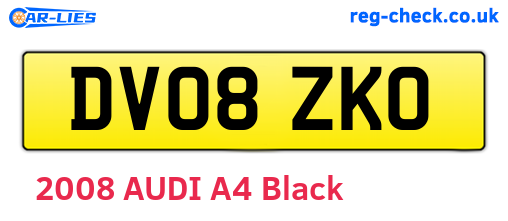 DV08ZKO are the vehicle registration plates.