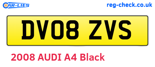 DV08ZVS are the vehicle registration plates.
