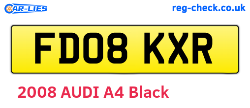 FD08KXR are the vehicle registration plates.