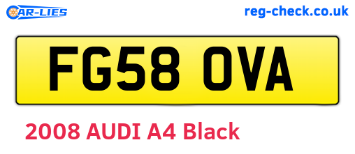 FG58OVA are the vehicle registration plates.