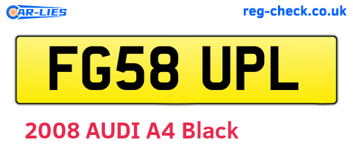 FG58UPL are the vehicle registration plates.