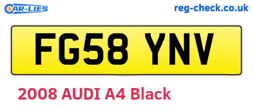 FG58YNV are the vehicle registration plates.