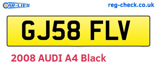 GJ58FLV are the vehicle registration plates.