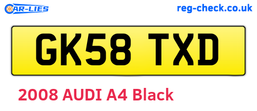 GK58TXD are the vehicle registration plates.
