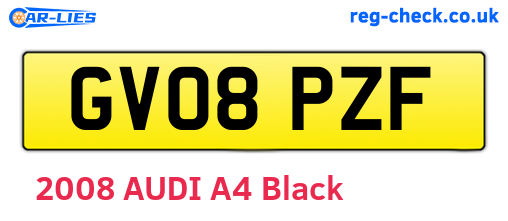 GV08PZF are the vehicle registration plates.