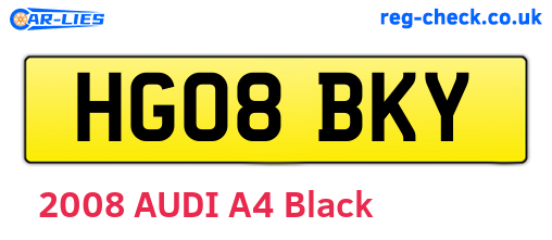 HG08BKY are the vehicle registration plates.