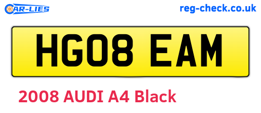 HG08EAM are the vehicle registration plates.