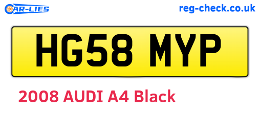 HG58MYP are the vehicle registration plates.