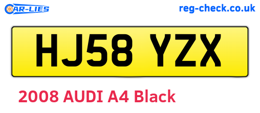 HJ58YZX are the vehicle registration plates.