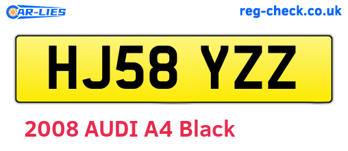 HJ58YZZ are the vehicle registration plates.