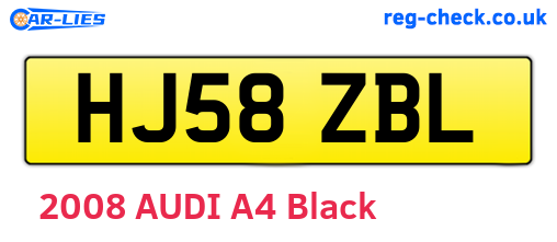 HJ58ZBL are the vehicle registration plates.
