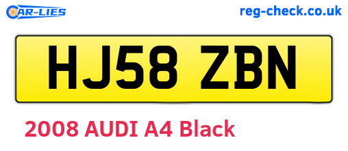 HJ58ZBN are the vehicle registration plates.