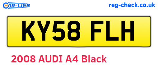 KY58FLH are the vehicle registration plates.