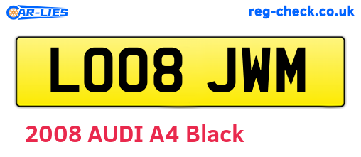 LO08JWM are the vehicle registration plates.