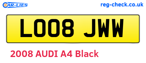 LO08JWW are the vehicle registration plates.