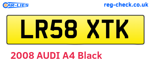 LR58XTK are the vehicle registration plates.