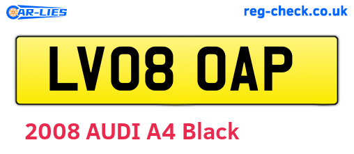 LV08OAP are the vehicle registration plates.