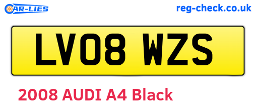LV08WZS are the vehicle registration plates.