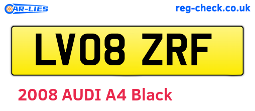 LV08ZRF are the vehicle registration plates.