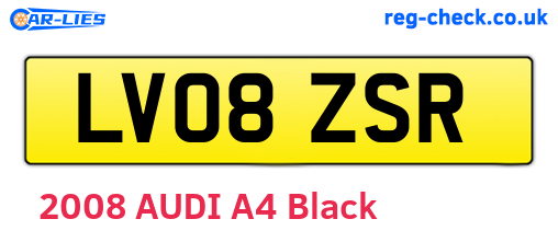 LV08ZSR are the vehicle registration plates.