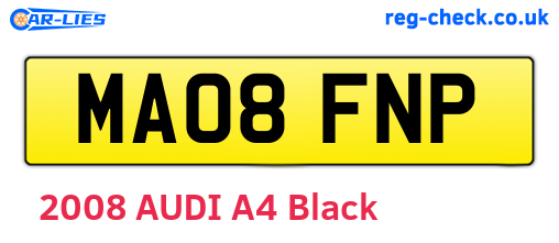 MA08FNP are the vehicle registration plates.