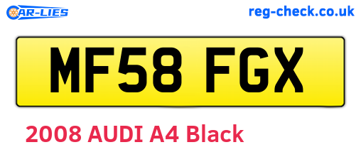 MF58FGX are the vehicle registration plates.