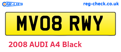 MV08RWY are the vehicle registration plates.