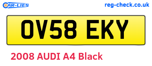 OV58EKY are the vehicle registration plates.