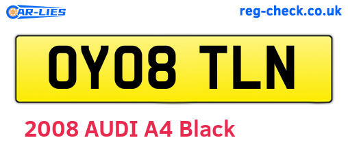 OY08TLN are the vehicle registration plates.