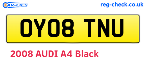 OY08TNU are the vehicle registration plates.