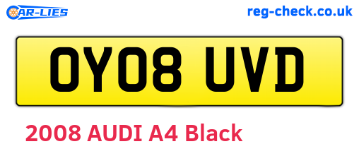 OY08UVD are the vehicle registration plates.