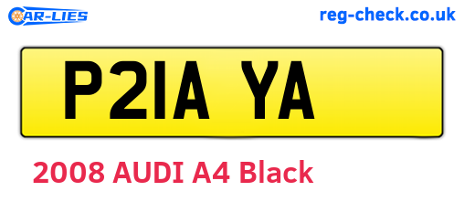 P21AYA are the vehicle registration plates.