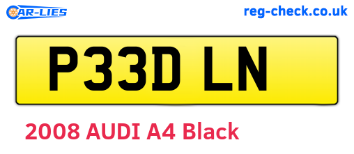 P33DLN are the vehicle registration plates.