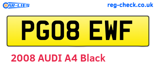 PG08EWF are the vehicle registration plates.
