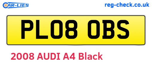 PL08OBS are the vehicle registration plates.
