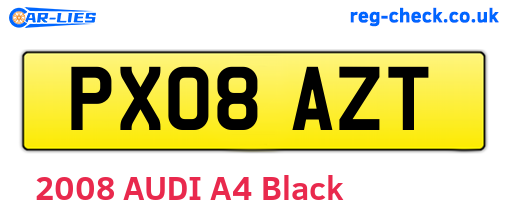 PX08AZT are the vehicle registration plates.