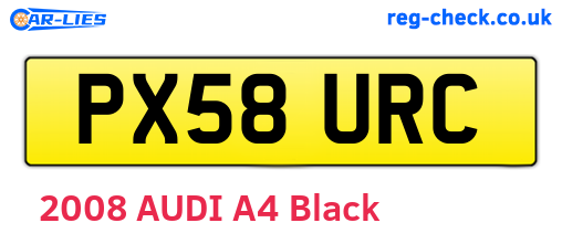 PX58URC are the vehicle registration plates.