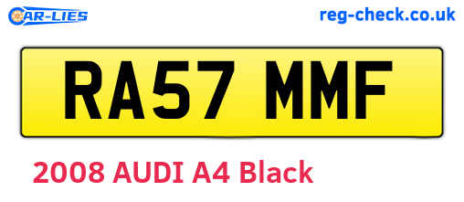 RA57MMF are the vehicle registration plates.