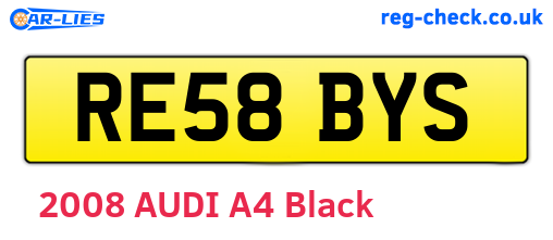 RE58BYS are the vehicle registration plates.