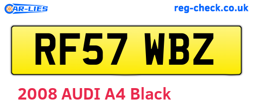 RF57WBZ are the vehicle registration plates.