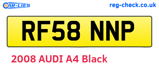 RF58NNP are the vehicle registration plates.