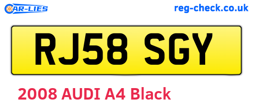 RJ58SGY are the vehicle registration plates.