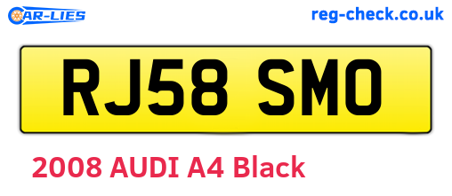 RJ58SMO are the vehicle registration plates.
