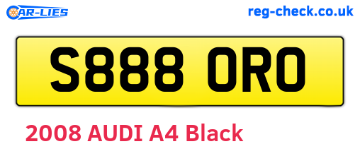 S888ORO are the vehicle registration plates.