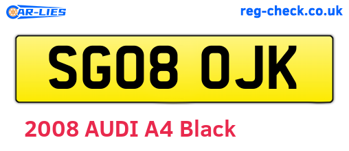 SG08OJK are the vehicle registration plates.
