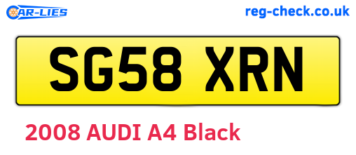 SG58XRN are the vehicle registration plates.