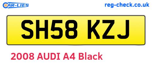 SH58KZJ are the vehicle registration plates.